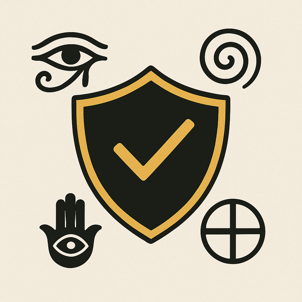 Symbol, für, Schutz, spirituell, bedeutung, energie, zum, schutzsymbol