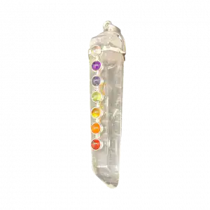 7, Chakren halskette, Bergkristall, 925 silber, Chakra
